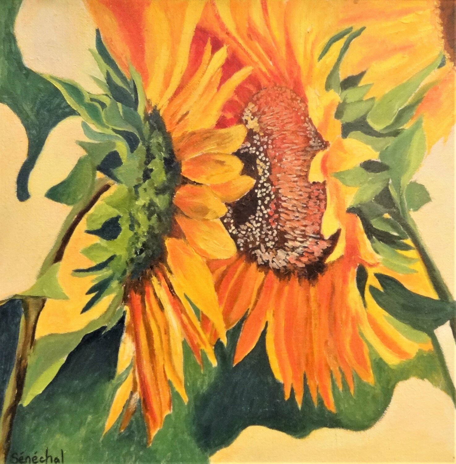 Tournesol kiss Catherine Sénéchal Originalgemälde zu verkaufen