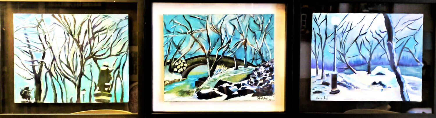 Paysages d'hiver à Central Park Catherine Sénéchal Originalgemälde zu verkaufen