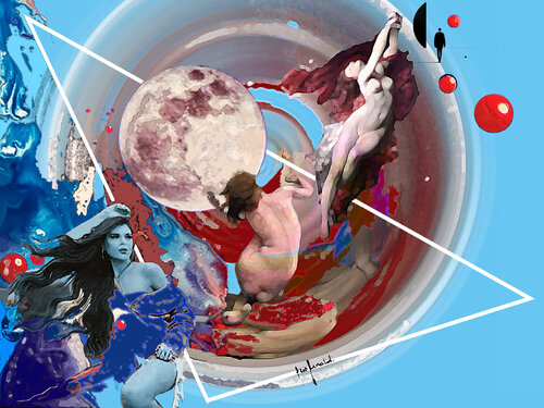 FLUSSI CELESTI - tela di Ezio Ranaldi, Altri media in vendita su Singulart