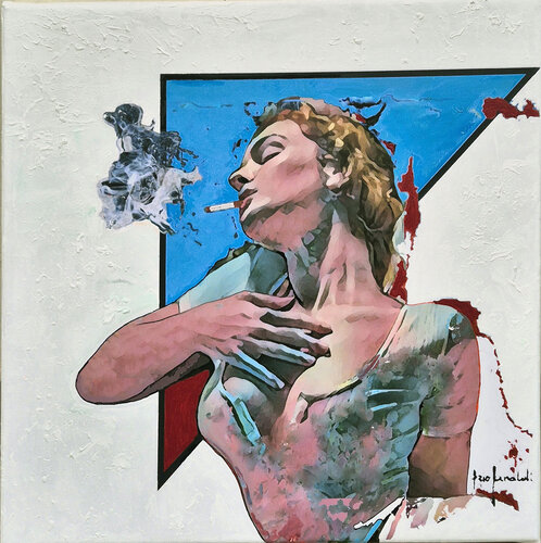 LA FUMATRICE - tela by Ezio Ranaldi, Painting for Sale on Singulart