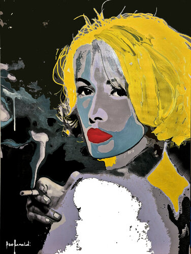 BIONDA CON SIGARETTA - tela by Ezio Ranaldi, Painting for Sale on Singulart