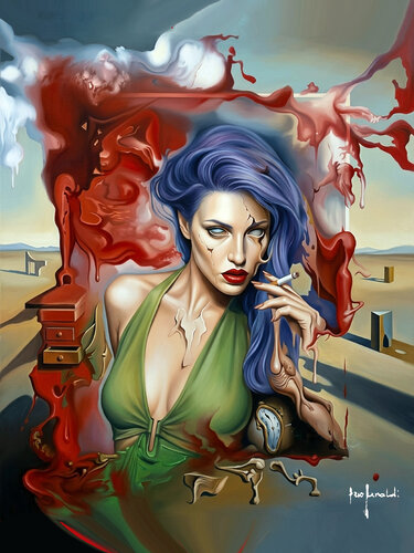 RITRATTO SURREALE CON SIGARETTA by Ezio Ranaldi, Print for Sale on Singulart