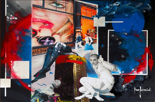 BAMBOLE E RIFIUTI - tela by Ezio Ranaldi, Painting for Sale on Singulart