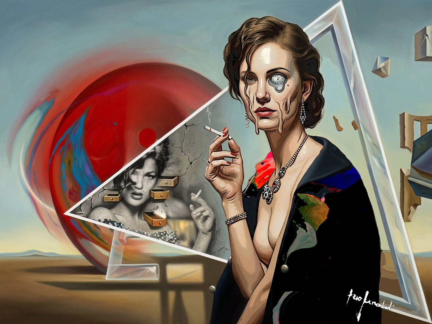NOBILDONNA CHE FUMA - tela Ezio Ranaldi