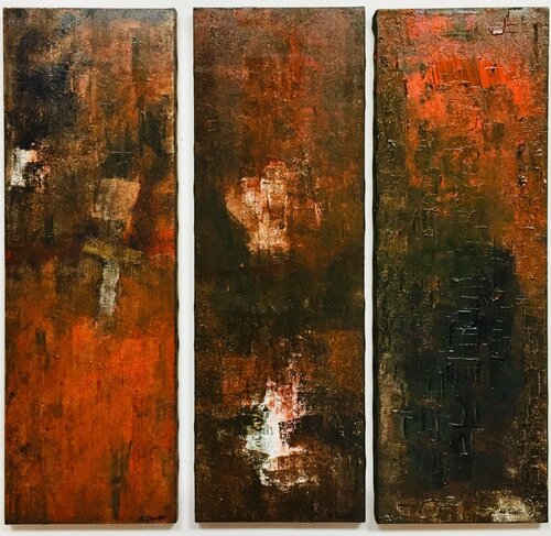 Harmonie abstraite   (triptyque) di Hervé Souffi, Pittura in vendita su Singulart