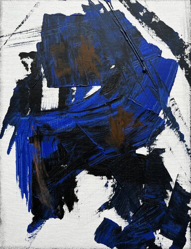 Bleu profond Noir sauvage van Hervé Souffi, Schilderij te koop op Singulart