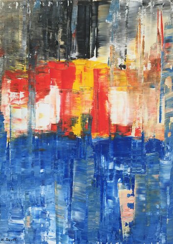 Vision urbaine par Hervé Souffi, Peinture en vente sur Singulart