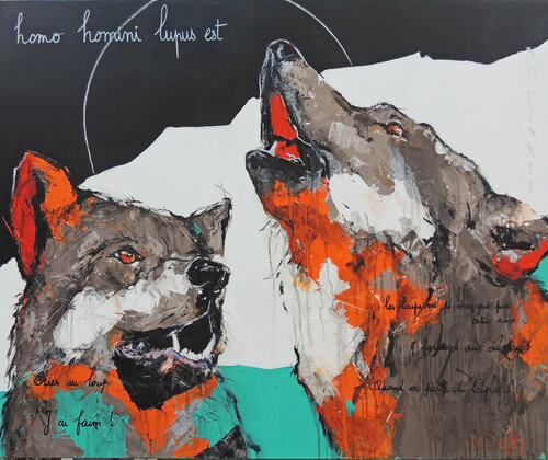 LES JEUNES LOUPS ! von Nadine Defer, Malerei kaufen auf Singulart