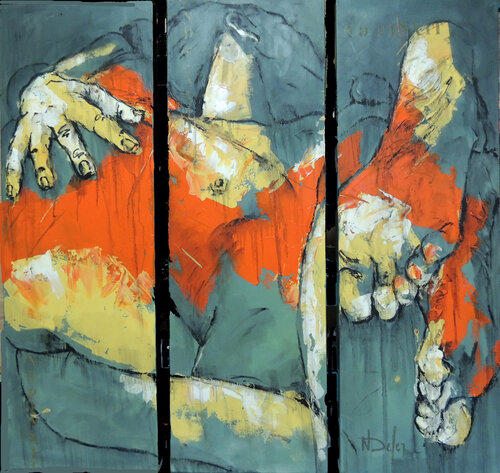 VIRGINIE EN TRIPTYQUE van Nadine Defer, Schilderij te koop op Singulart