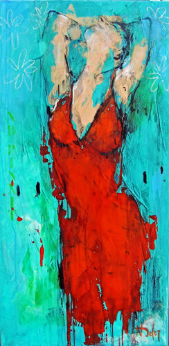 ROBE ROUGE 2 di Nadine Defer, Pittura in vendita su Singulart