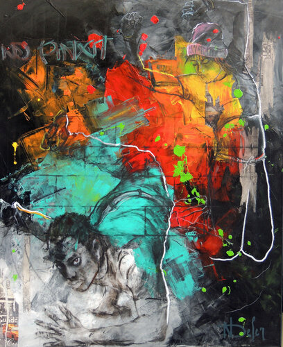 BATTLE di Nadine Defer, Pittura in vendita su Singulart