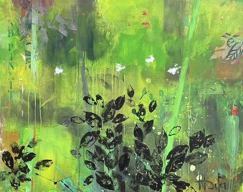 Sous-bois en éveil von Nadine Defer, Malerei kaufen auf Singulart