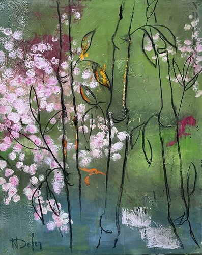 LE SOUFFLE DES FLEURS van Nadine Defer, Schilderij te koop op Singulart