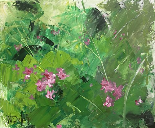 « LE MURMURE DU VERT » di Nadine Defer, Pittura in vendita su Singulart