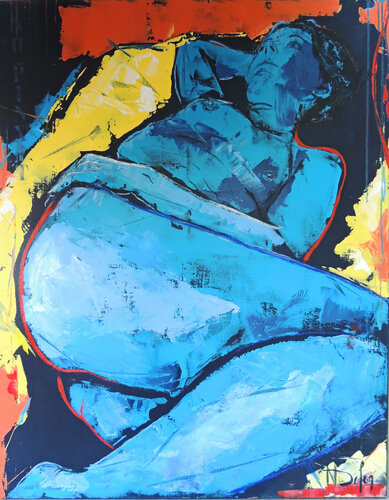 NU BLEU 3 di Nadine Defer, Pittura in vendita su Singulart