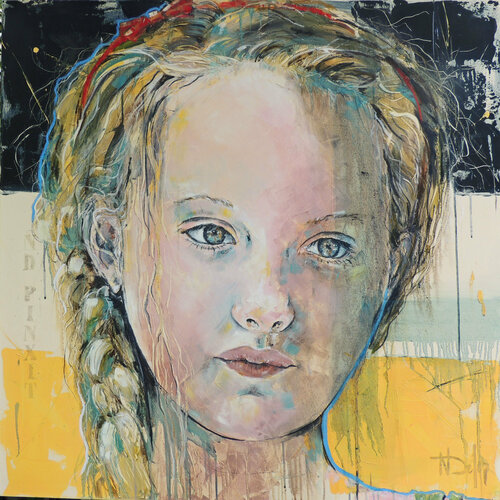 PETITE ROBE VERTE by Nadine Defer, 회화 for Sale on Singulart