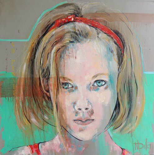 LE TURBAN ROUGE by Nadine Defer, 회화 for Sale on Singulart