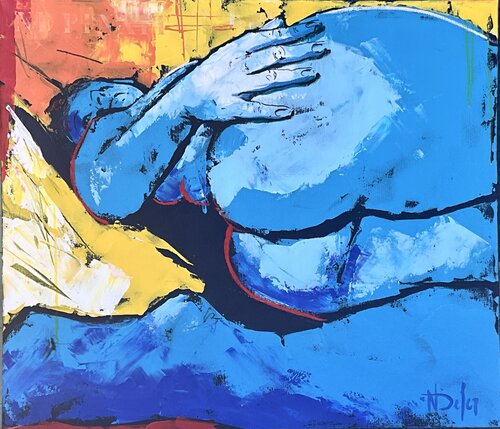 NU BLEU 2 di Nadine Defer, Pittura in vendita su Singulart
