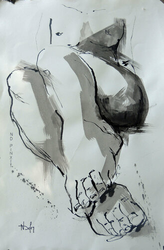 Pose4 van Nadine Defer, Werk op papier te koop op Singulart