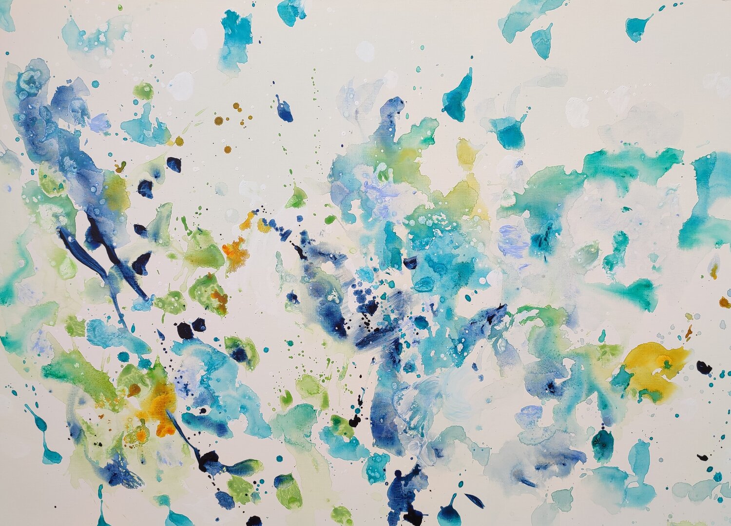 Silencios entre aguas transparentes II Laura Alonso Originalgemälde zu verkaufen