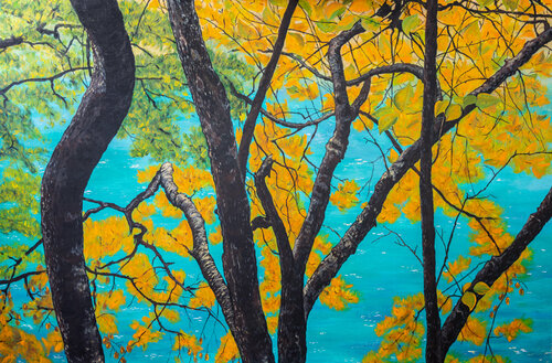 Albero giallo von Piero Casarin, Malerei kaufen auf Singulart