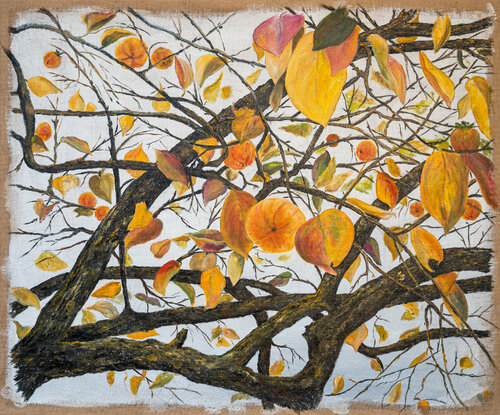 Albero di cachi di Piero Casarin, Pittura in vendita su Singulart
