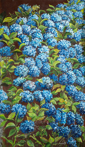 Ortensie Blu by Piero Casarin, 油畫 for Sale on Singulart