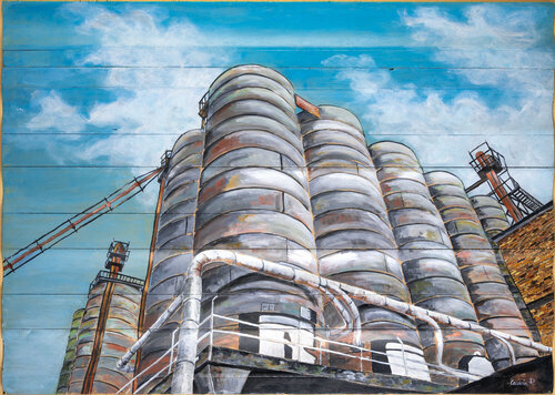 Silos lungo il Sile von Piero Casarin, Malerei kaufen auf Singulart
