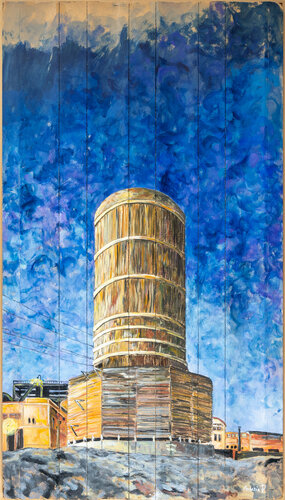 Torre di Marghera Venezia Italy di Piero Casarin, Pittura in vendita su Singulart