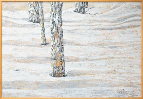 ALBERI NELLA NEVE par Piero Casarin, Peinture en vente sur Singulart