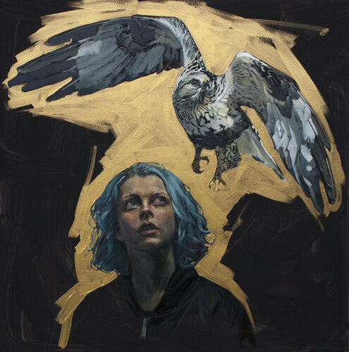Mädchen und ein Falke von Oleksii Gnievyshev, Malerei kaufen auf Singulart