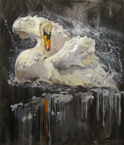 Schwan par Oleksii Gnievyshev, Peinture en vente sur Singulart