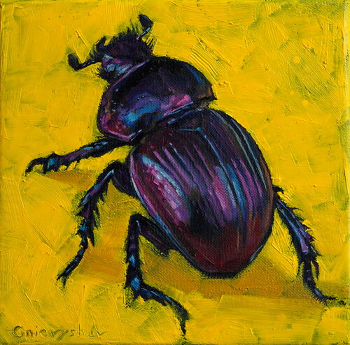 Phelotrupes auratus di Oleksii Gnievyshev, Pittura in vendita su Singulart