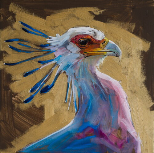 Secretarybird by Oleksii Gnievyshev, Painting for Sale on Singulart
