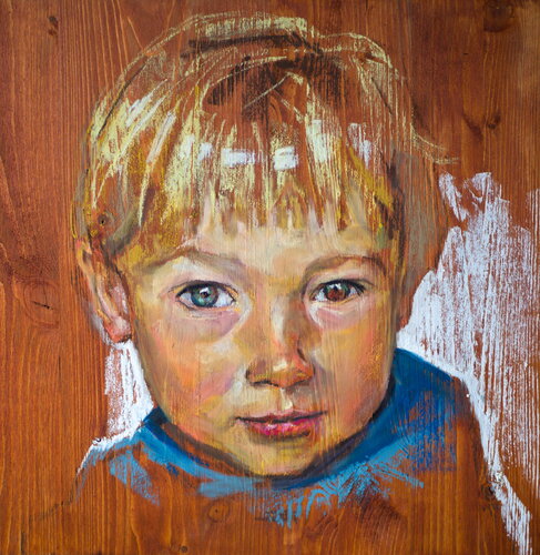Mein Sohn Leo par Oleksii Gnievyshev, Peinture en vente sur Singulart