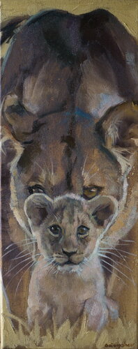 Lions par Oleksii Gnievyshev, Peinture en vente sur Singulart