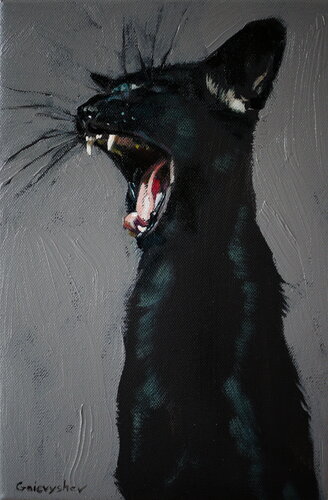 Black Cat van Oleksii Gnievyshev, Schilderij te koop op Singulart