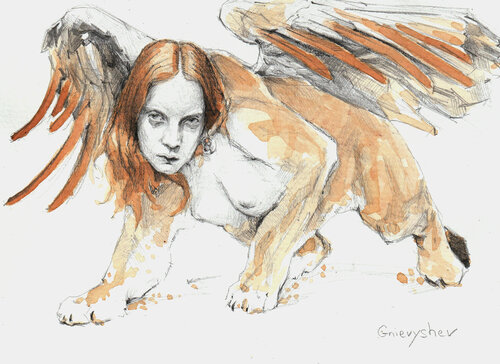 Sphinx von Oleksii Gnievyshev, Zeichnungen kaufen auf Singulart