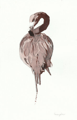 Weinflamingo by Oleksii Gnievyshev, Drawing for Sale on Singulart