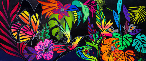 Black Tropic. van JoGis Art, Schilderij te koop op Singulart
