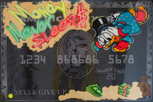 Money Never Sleep$ van JoGis Art, Schilderij te koop op Singulart