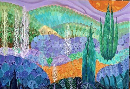 Mandarin Orchards van Yüksel Hassan, Schilderij te koop op Singulart