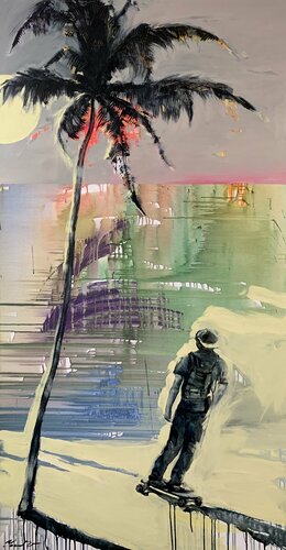 Los Angeles skater di Yaroslav Yasenev, Pittura in vendita su Singulart