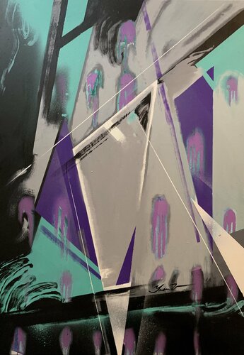 Abstract painting - "Purple abstract" - Abstract - 2021 di Yaroslav Yasenev, Pittura in vendita su Singulart