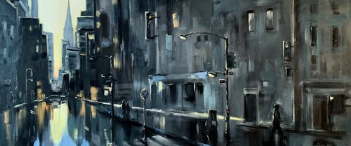 Huge painting XXL  - "New York" - Expressionist cityscape - Urban streets - New York - USA Yaroslav Yasenev