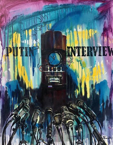putin interview - conceptual art - modern art - contemporary art van Yaroslav Yasenev, Schilderij te koop op Singulart