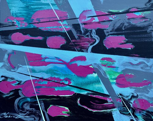 Abstract painting - "Pink abstract" - Abstraction - Bright abstract - Geometric abstract Yaroslav Yasenev