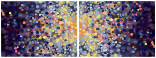Abstract - "Sunny day '' - Spray paint Abstract - Bright abstraction - Expressive abstraction van Yaroslav Yasenev, Schilderij te koop op Singulart