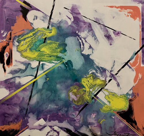 Abstract painting - "Reflection" - Abstraction - Geometric - Space abstract - Big painting - Bright abstract Yaroslav Yasenev