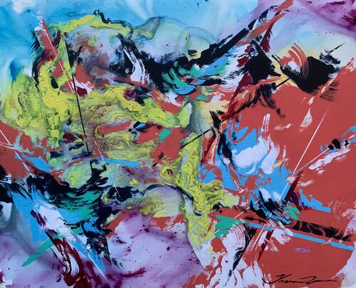 Abstract - "Blue lake" - Bright abstraction - Space - Reflection - Orange - Blue Yaroslav Yasenev